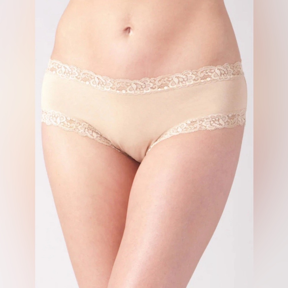 COTN COLLECTION Women’s Underwear Panties LACE TRIM BOY SHORT Pima Cotton